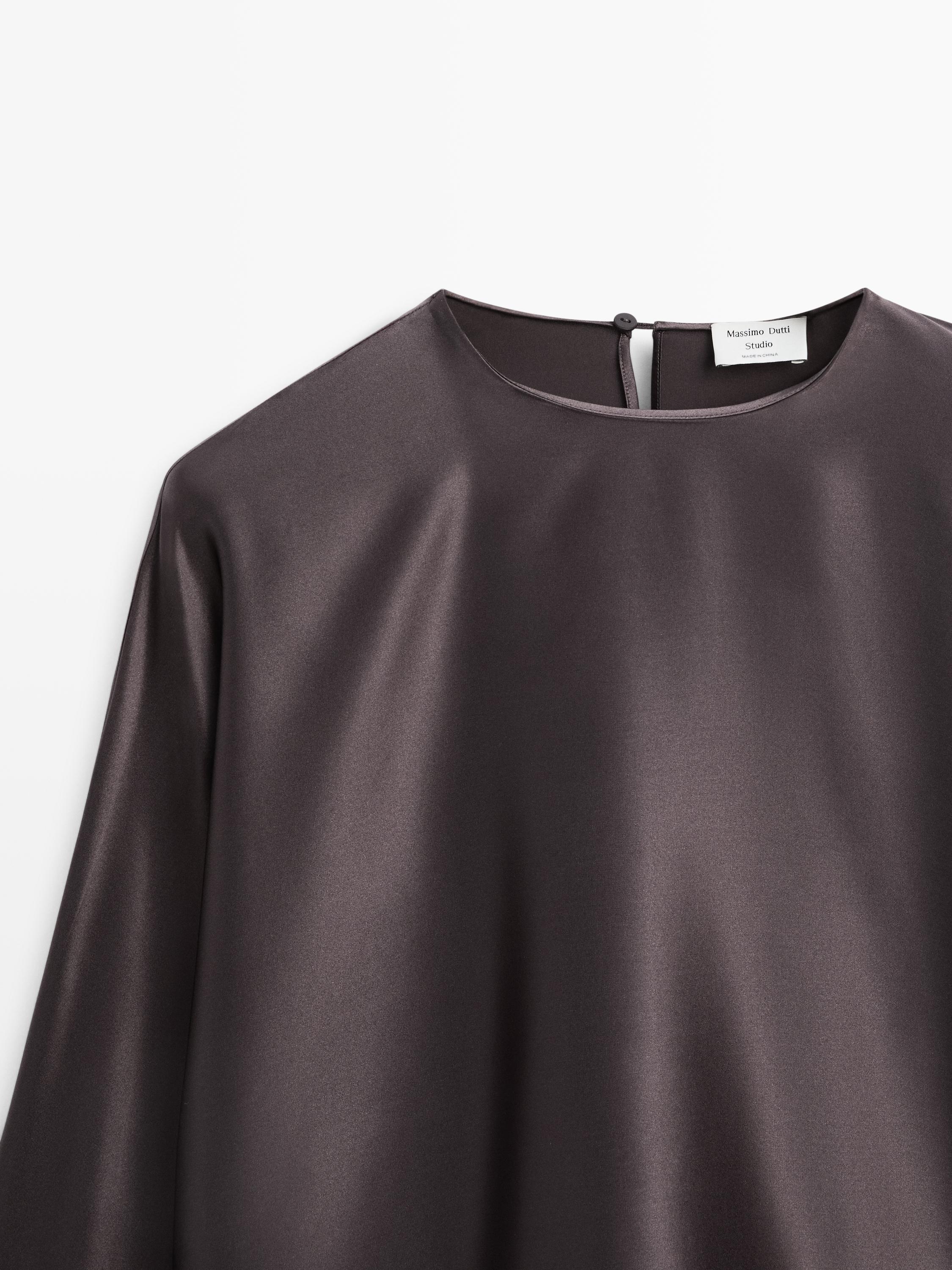 100% silk short batwing sleeve blouse - STUDIO